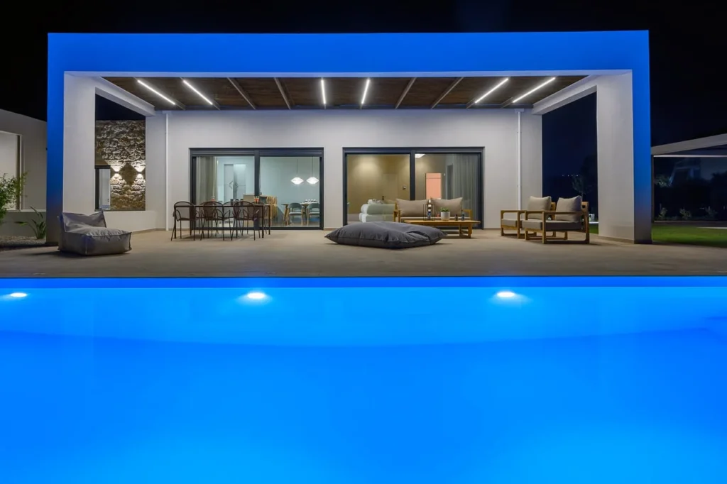 Beautiful Night Lights 2 Nobus Villas, Peloponnese, Greece
